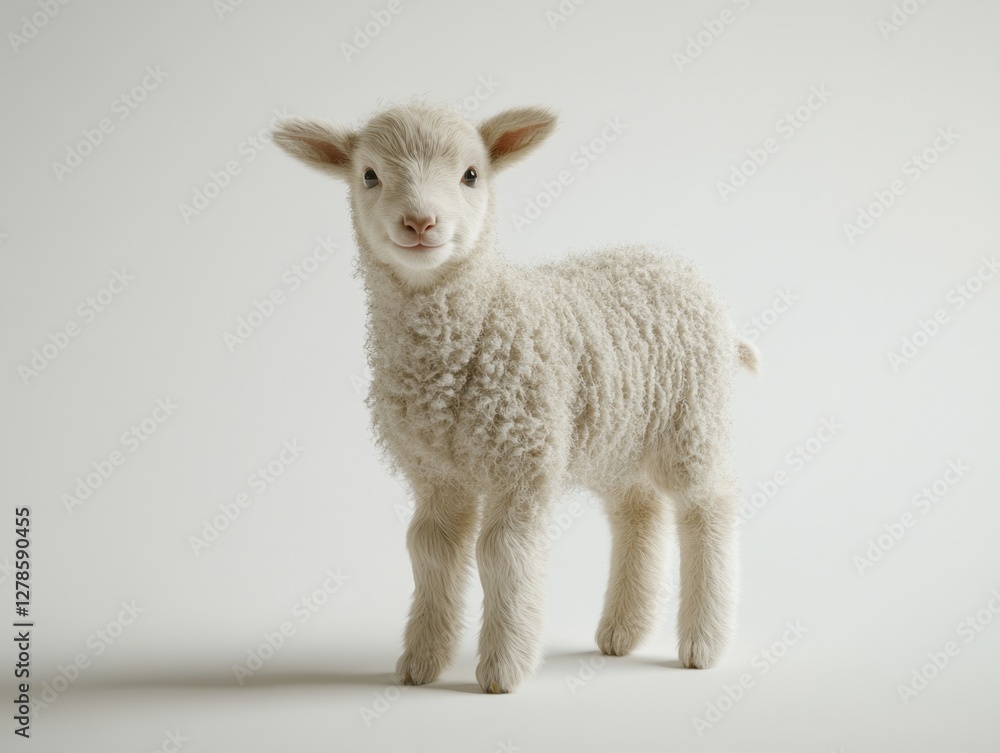 Obraz premium Small lamb on white surface