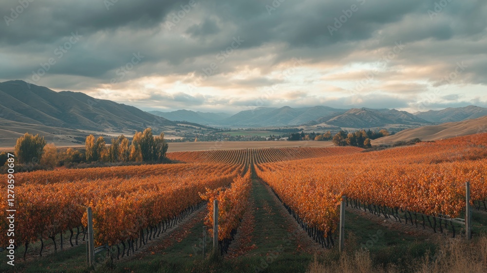 Naklejka premium Vineyard in Autumn