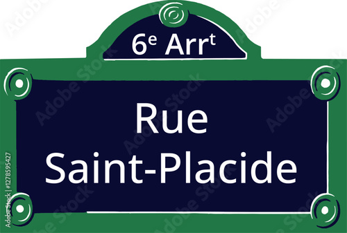 6e Arrt, Elegant Parisian Street Sign photo