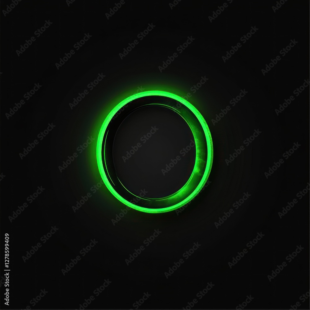 Glowing green neon circle on black background. (1) Glowing green neon circle on black background. (1)
