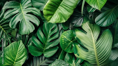 Wallpaper Mural Lush tropical leaves showcasing vibrant green hues in a natural setting, representing biodiversity and plant life Torontodigital.ca