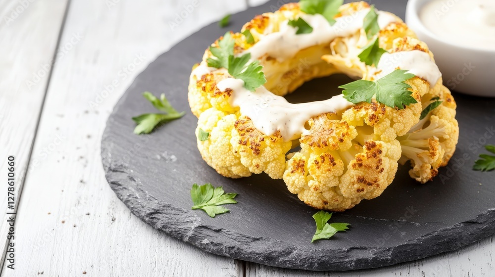Roasted Cauliflower Ring with Creamy Sauce - A Delicious and Healthy Dish Roasted Cauliflower Ring with Creamy Sauce - A Delicious and Healthy Dish