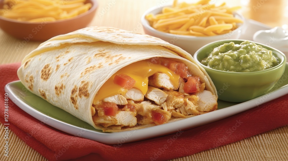 Scrumptious Chicken Burrito with a Touch of Mexican Flavor