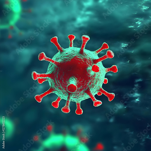 Microscopic Virus 3D Illust...