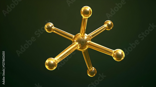 Golden 3D Molecular Structu...