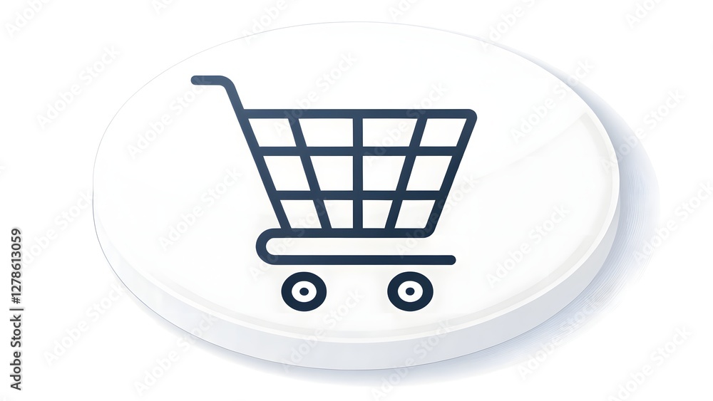 Minimalist shopping cart icon with modern flat sty Minimalist shopping cart icon with modern flat sty