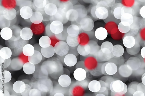 Abstract Red White Bokeh Ba...