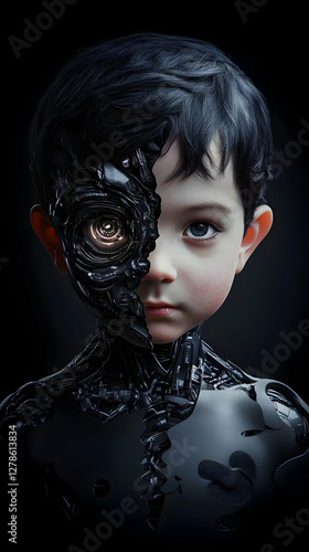 Cybernetic Child 3D Illustr...