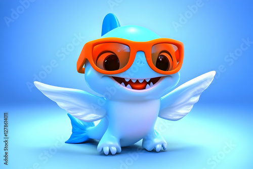 Cute Winged Shark 3D Render...