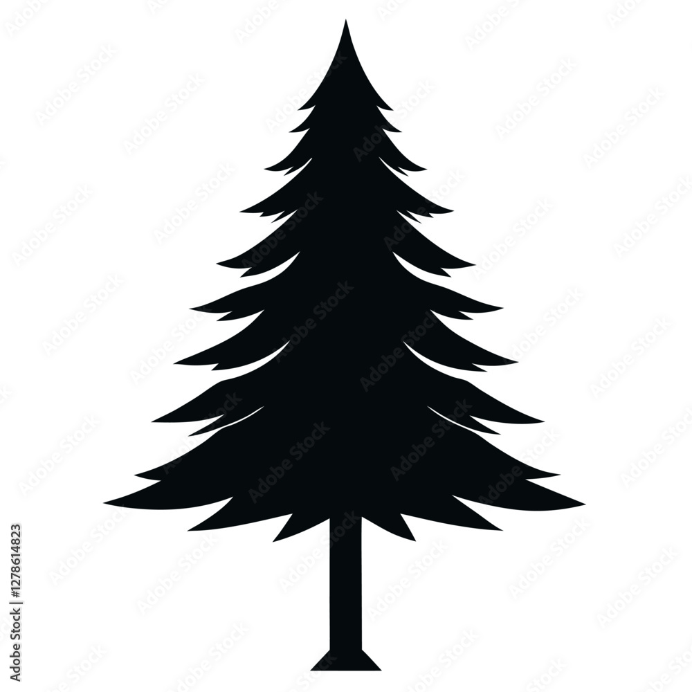 Obraz premium a-mature-pine-tree--conical-shape--with-thick--wel.eps