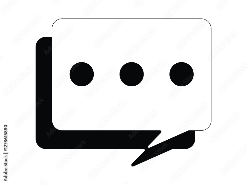 Engaging chat message icon set for online communication