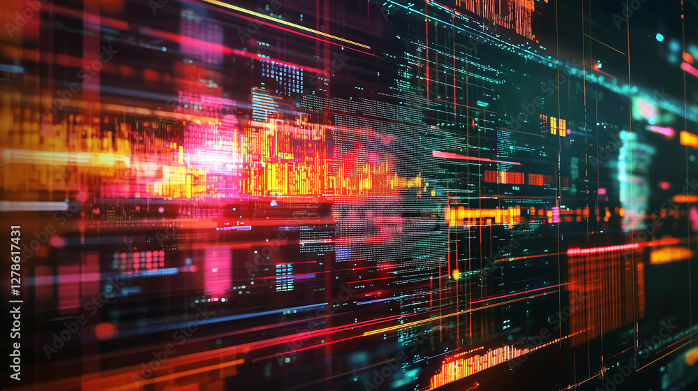 Cyberpunk Digital Stream Data Flow Network Interface Visualization Cyberpunk Digital Stream Data Flow Network Interface Visualization