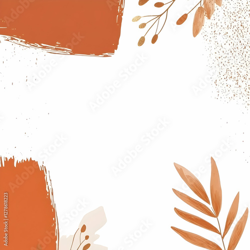 Abstract Brown Gold Botanic...
