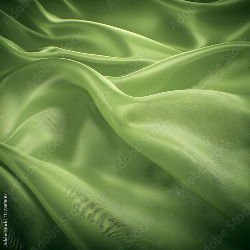 Abstract Green Silk Fabric ...