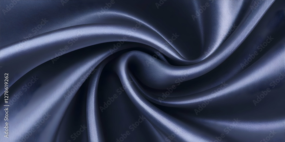 Fototapeta premium Dark Blue Satin Fabric Texture Background Illustration