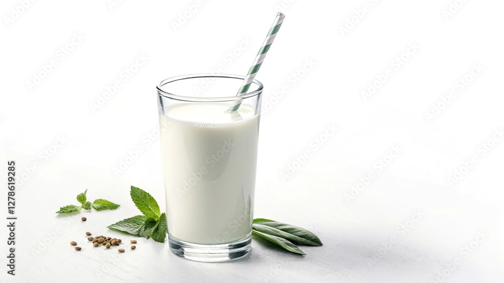 Glass of Milk with Straw Isolated on White Background, Offering a Classic, Refreshing Drink to Complement Any Meal
Glass of Milk with Straw Isolated on White Background, Offering a Classic, Refreshing Drink to Complement Any Meal