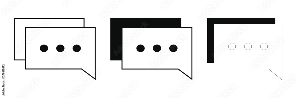 Engaging chat message icon set for online communication Engaging chat message icon set for online communication