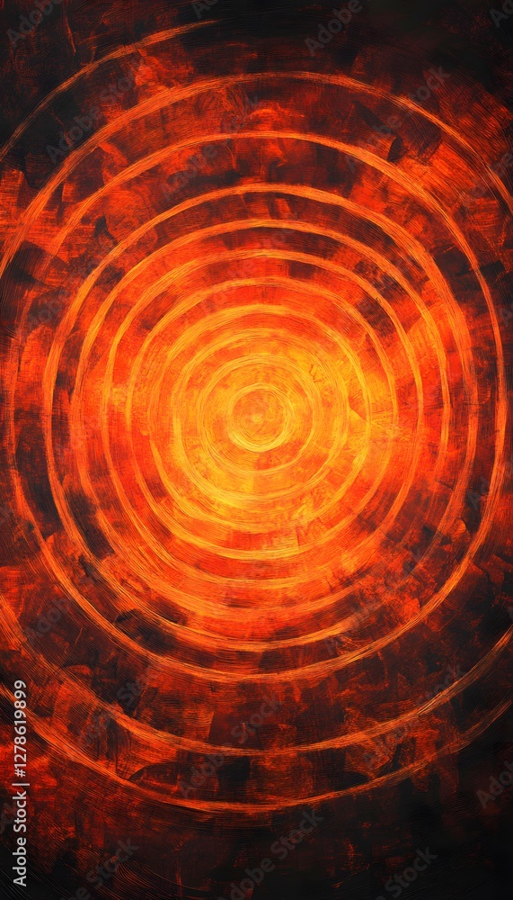 Concentric rings of fire and darkness create a vortex Concentric rings of fire and darkness create a vortex