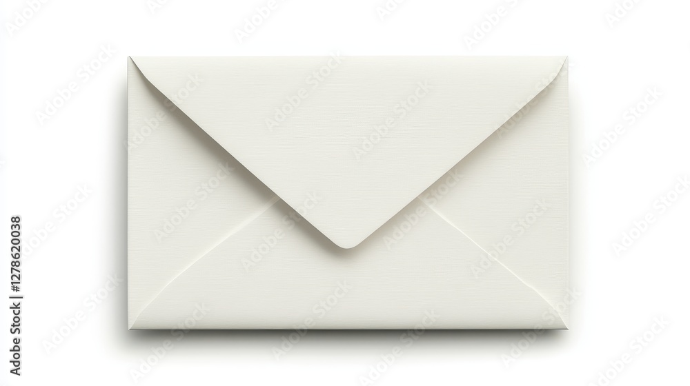 Plain White Envelope on White Background for Creative Use Plain White Envelope on White Background for Creative Use