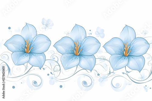 Elegant Blue Flower Illustration