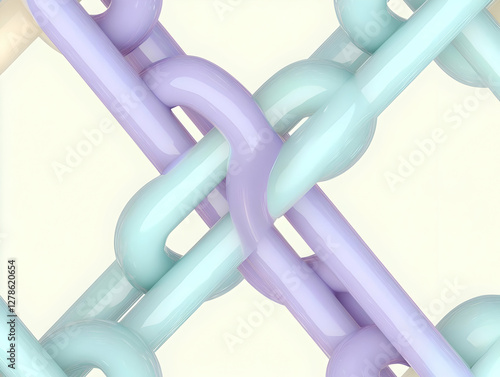 Abstract 3D Pastel Chain Li...
