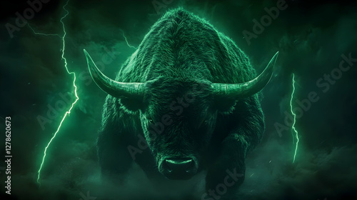 Green Bull 3D Illustration