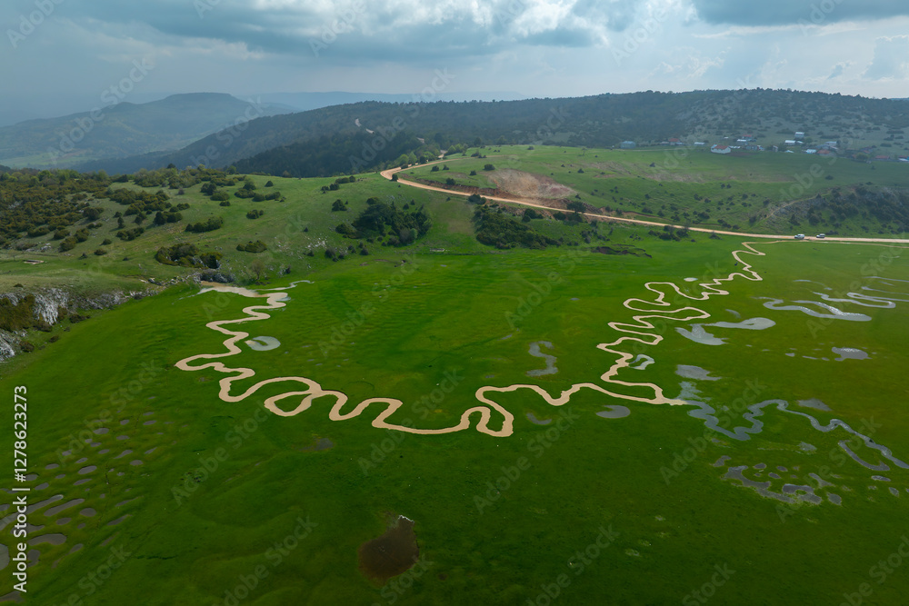 a beautiful view. Karagol plateau. sakarya black lake