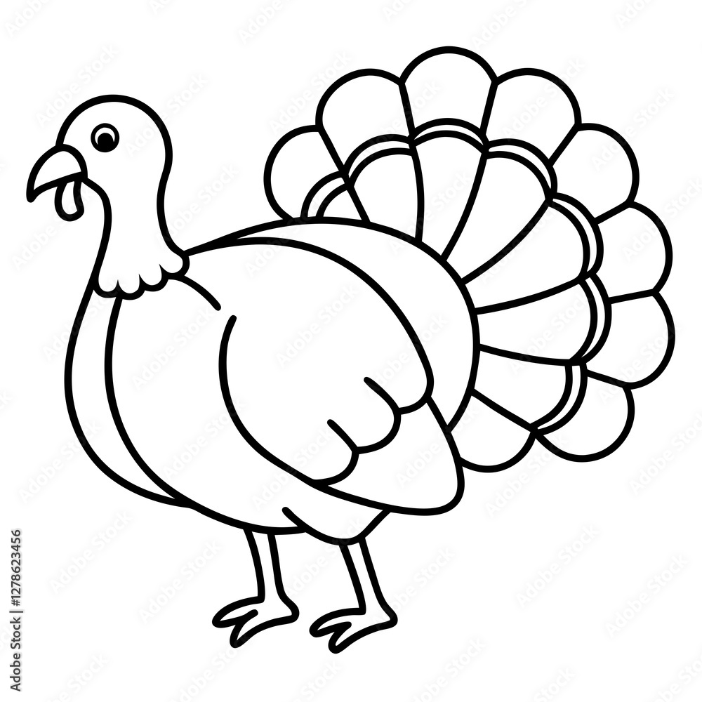 Elegant Turkey Outline Elegant Turkey Outline