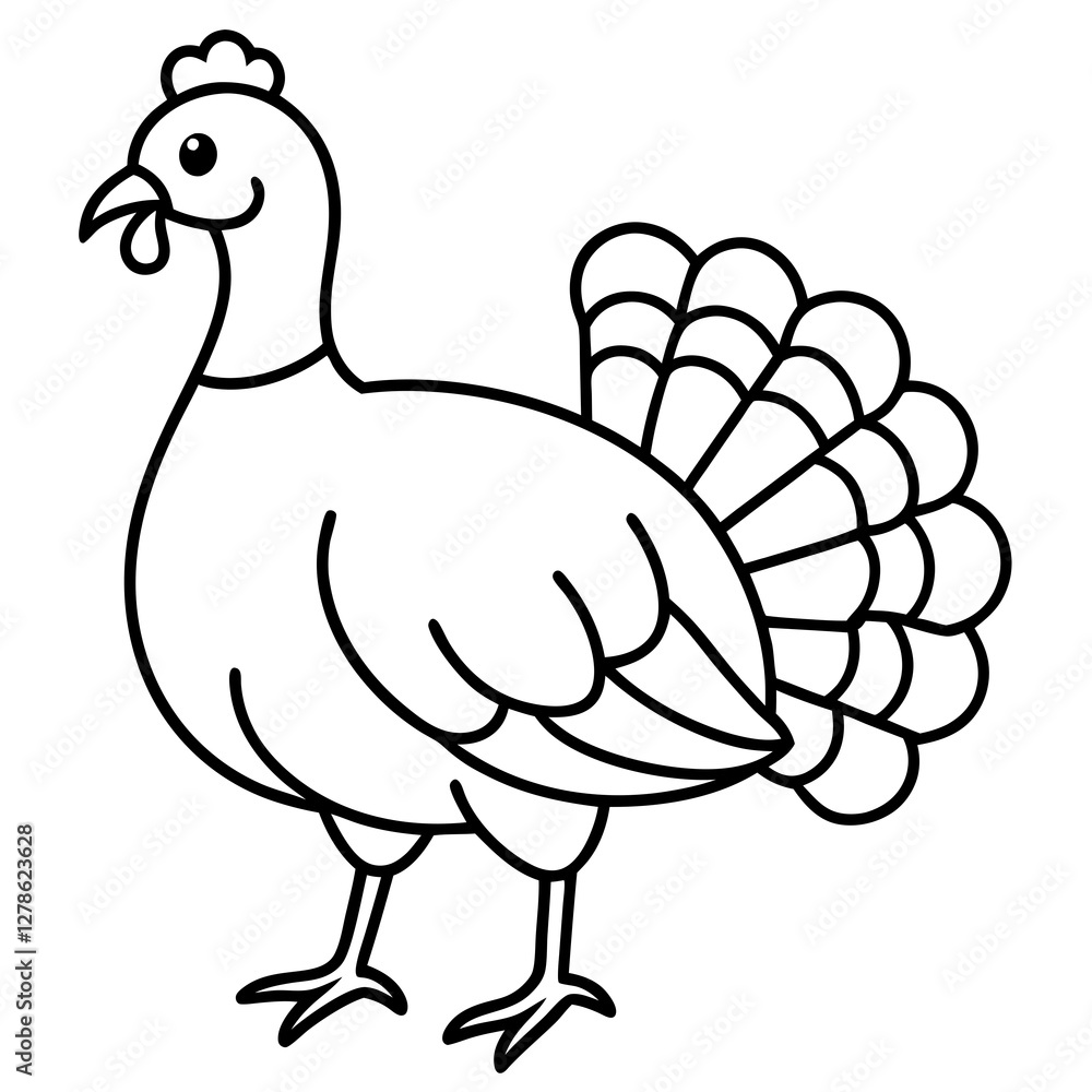 Elegant Turkey Outline Elegant Turkey Outline