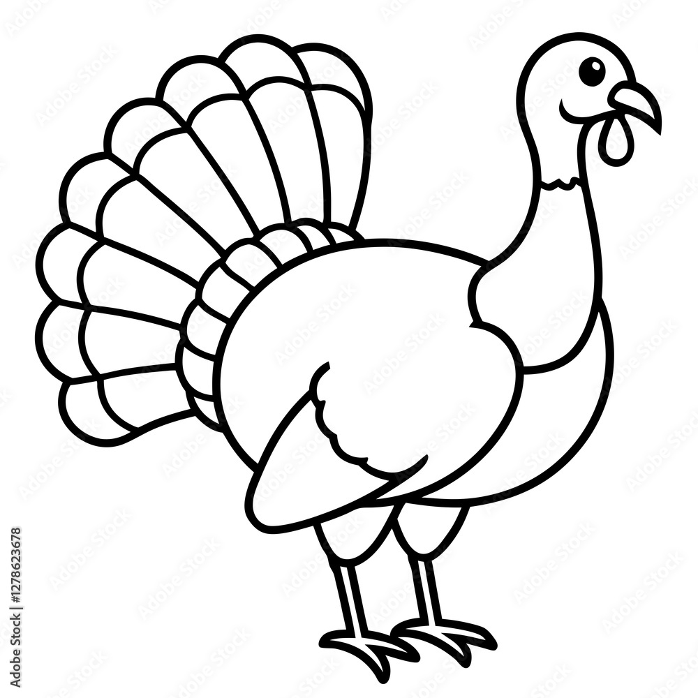 Elegant Turkey Outline Elegant Turkey Outline