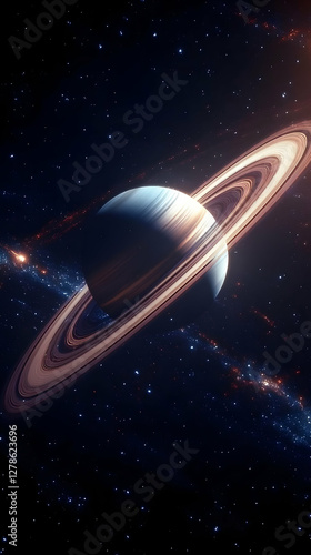 Cosmic Ringed Planet Illust...