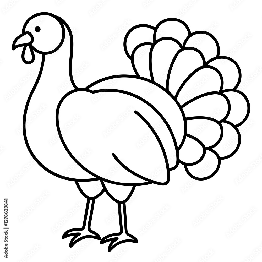 Elegant Turkey Outline Elegant Turkey Outline