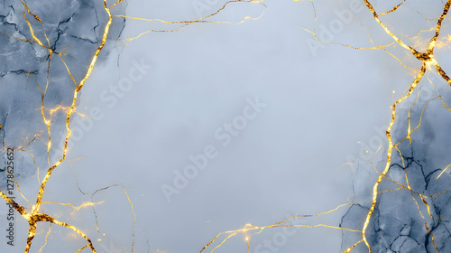 Abstract Gold Crackle Grey ...