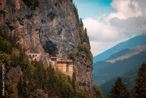 Sumela Monastery (Turkish: Sümela Manastırı) is a Greek Orthodox monastery, in the Maçka district of Trabzon Province in modern Turkey. photo