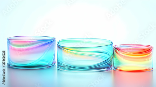 Abstract 3D Glassware Rainb...