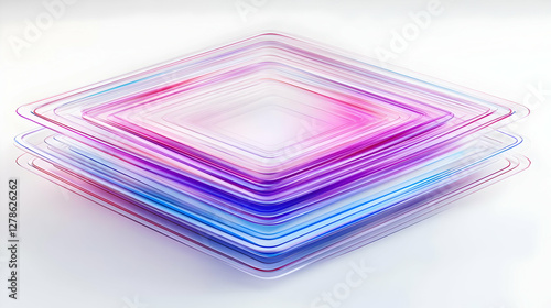 Abstract 3D Purple Blue Sta...