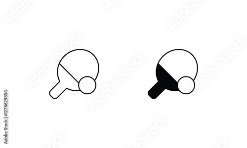 Ping Pong icons set line and glyph vector icon