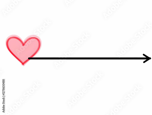 Pink Heart Illustration wit...