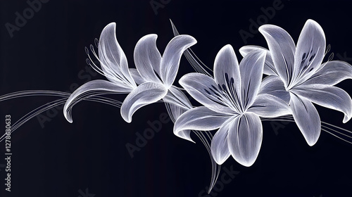 Elegant White Lily Illustra...