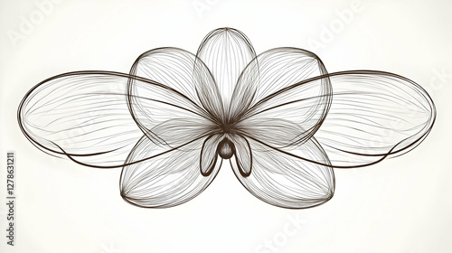 Elegant Line Art Flower Ill...
