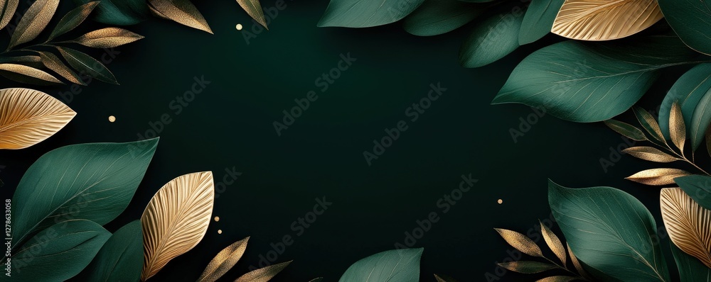 Fototapeta premium Enchanting Layered Foliage in Lush Earthy Tones Creating Captivating Abstract Natural Background