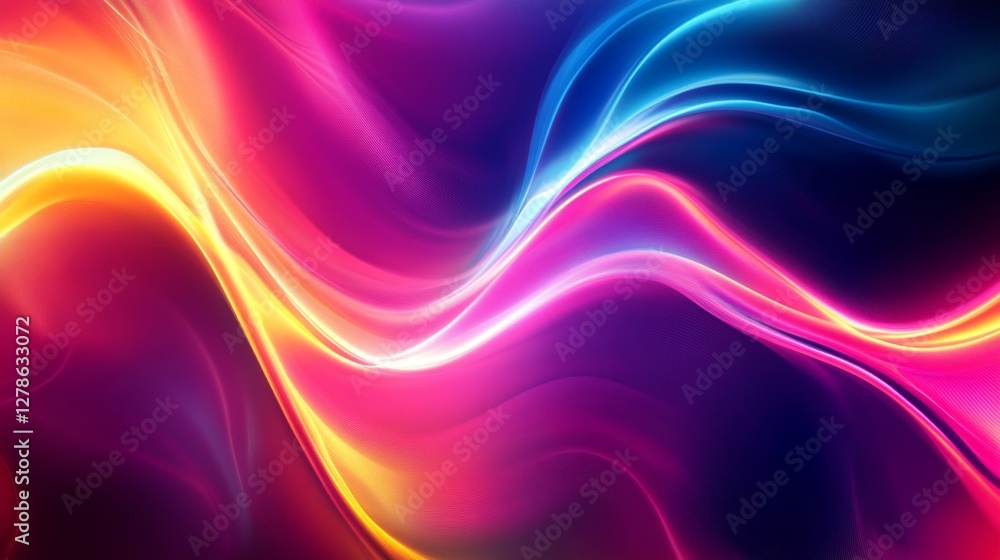 Fototapeta premium A vibrant abstract background with swirling neon colors and smooth gradients, creating a dynamic and energetic visual effect for modern design.