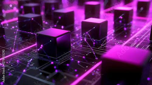 Futuristic Sci-Fi Image with Purple Tone and Neon Effects