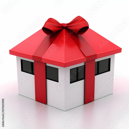 3D Gift House Illustration
