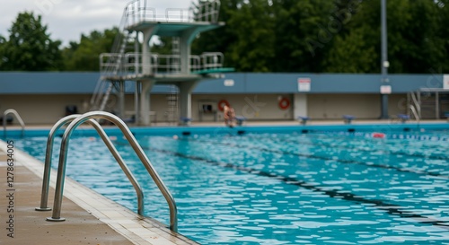 Serene Summertime Swimming Pool Scene