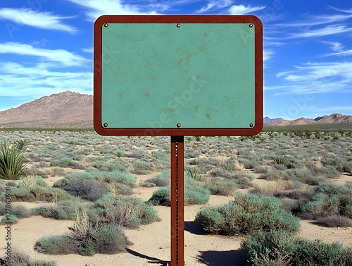 Desert Landscape Blank Sign...