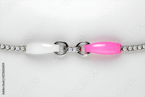 Elegant Pink and White 3D J...