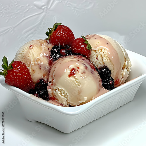 Creamy Ice Cream with Berri...