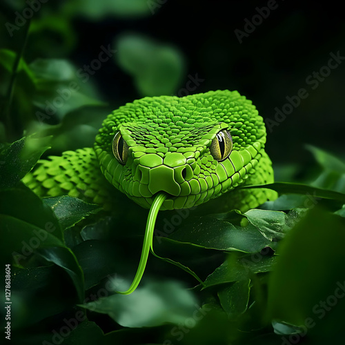 Green Snake Illustration Lu...