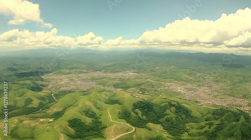Aerial View of Lush Green H...